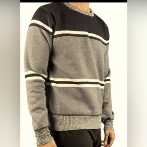 Buffalo by David Bitton Men's Brown Striped Crewneck Sweater Size Medium